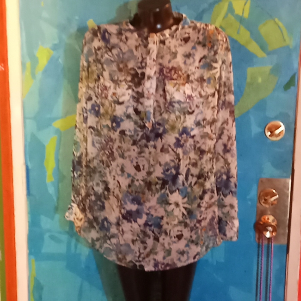 Liz Clayborne Blouse, Floral Print, 2X